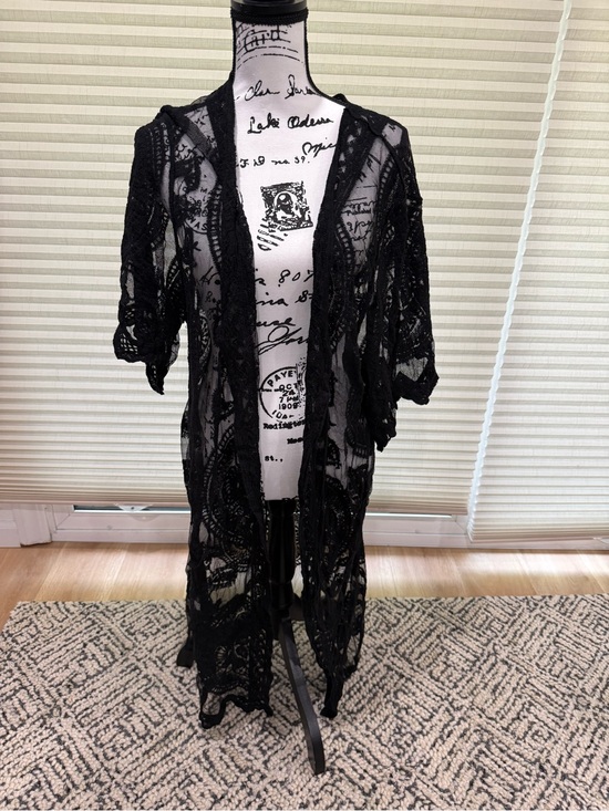 Other - Black Sheer Lace Swim Cardigan